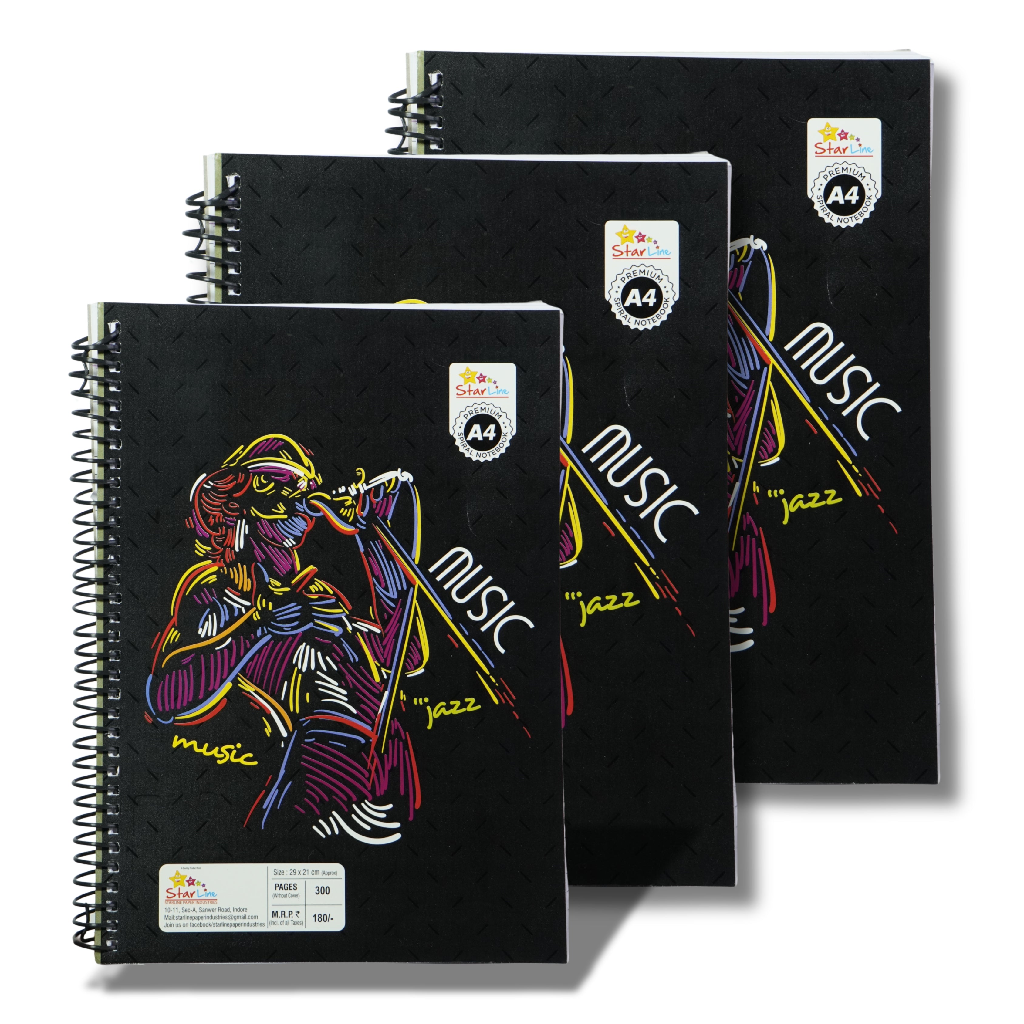 Spiral Notebooks 300 pages, bundle of 5 notebooks