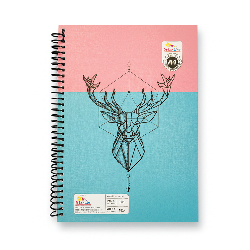 Spiral Notebooks 300 pages, bundle of 5 notebooks
